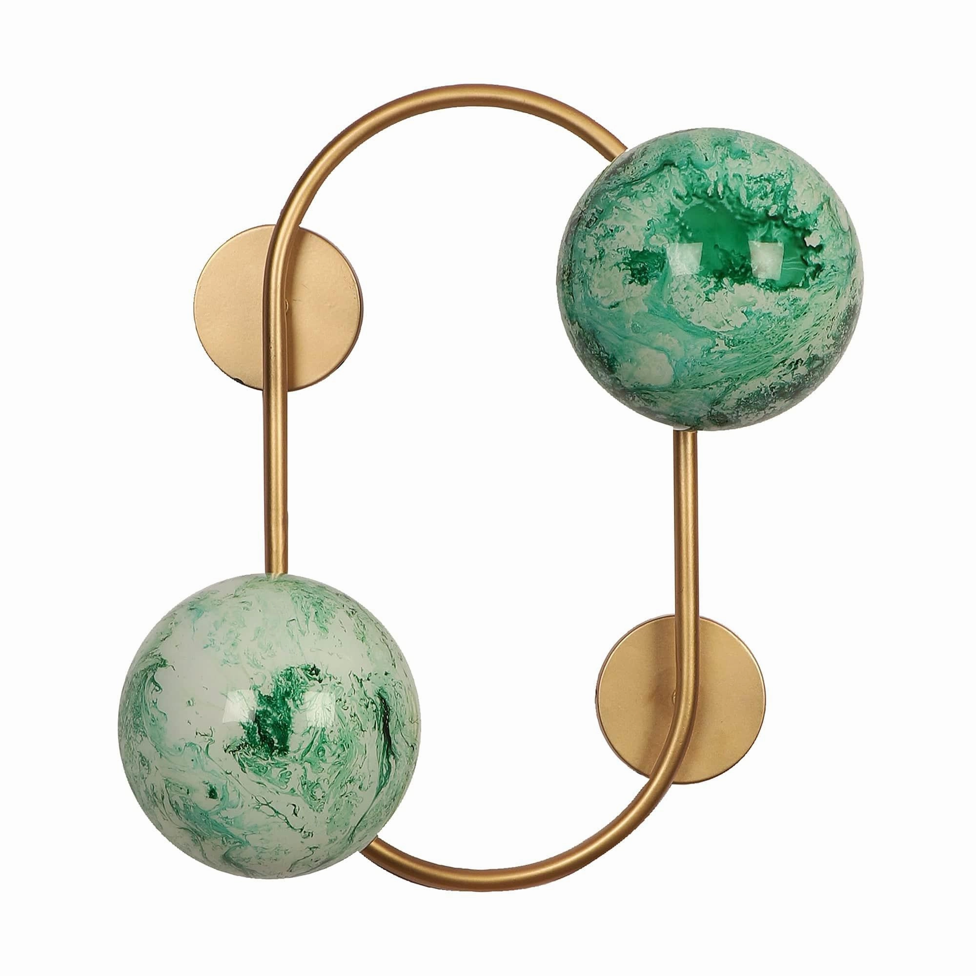 Gold And Green 2 Iron Wall Lights