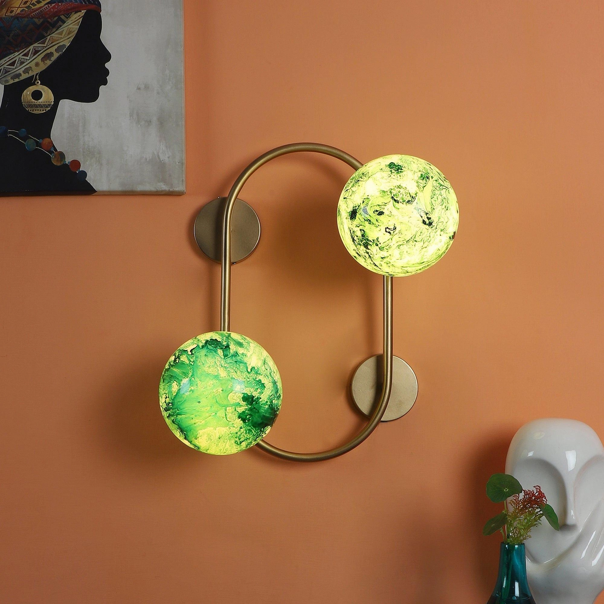 Gold And Green 2 Iron Wall Lights decorative ceiling fixture