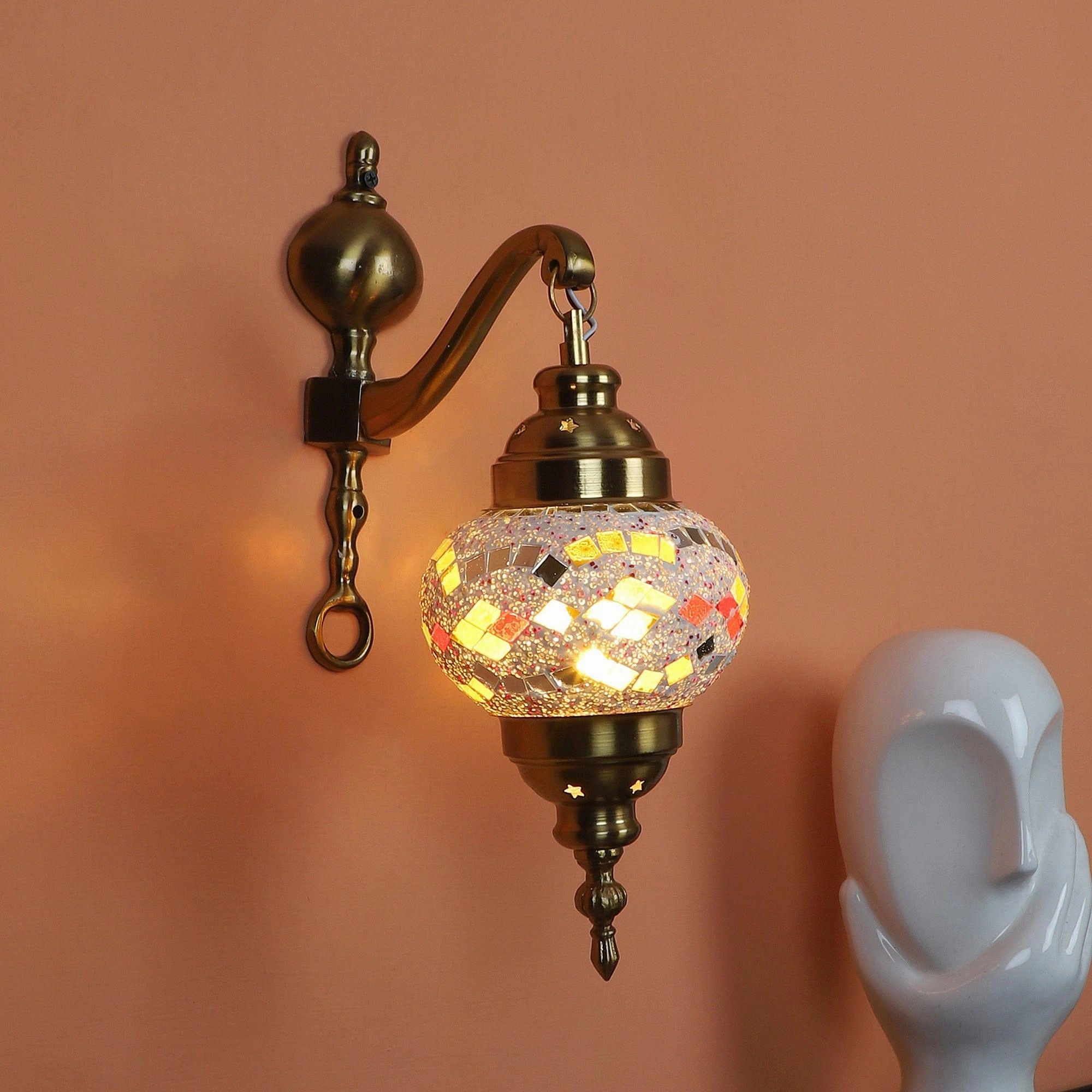 Gold And Multicolour Aluminium Wall Light decorative ceiling fixture