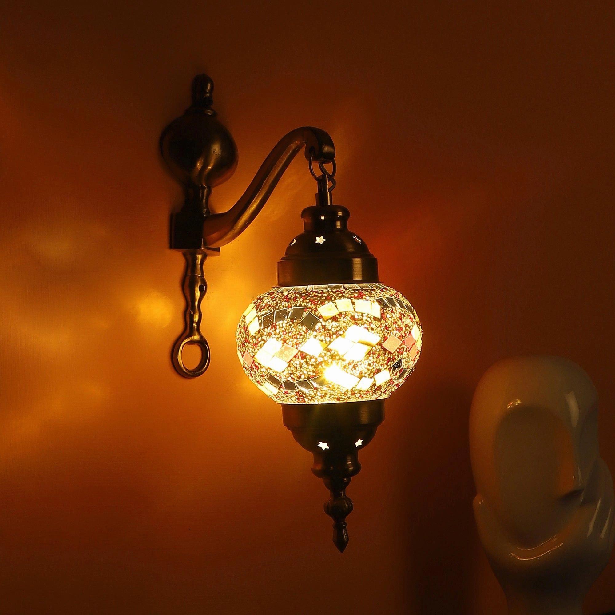 Gold And Multicolour Aluminium Wall Light
