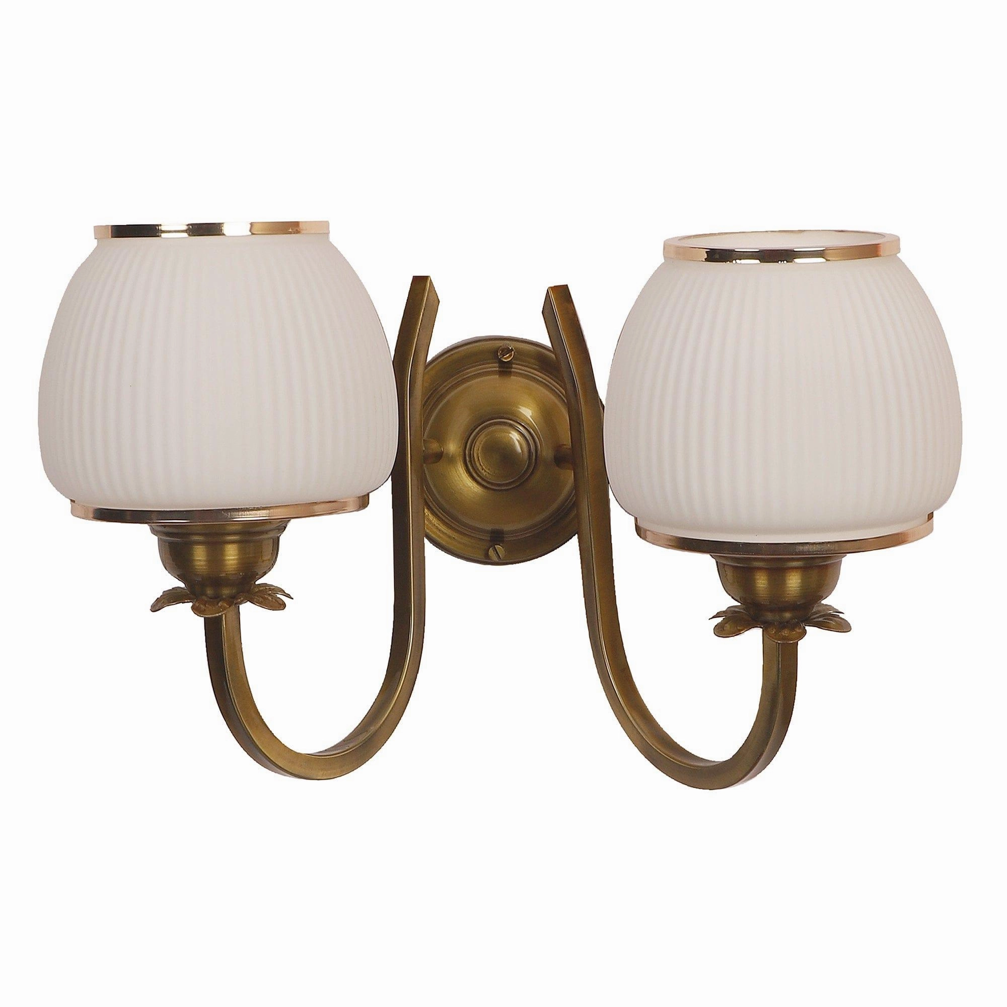 Gold And White Iron 2 Wall Lights