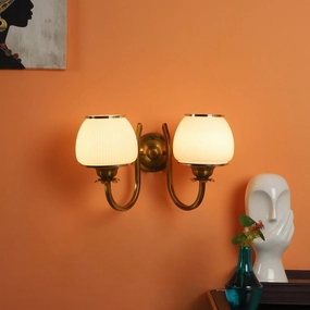 Gold And White Iron 2 Wall Lights decorative ceiling fixture