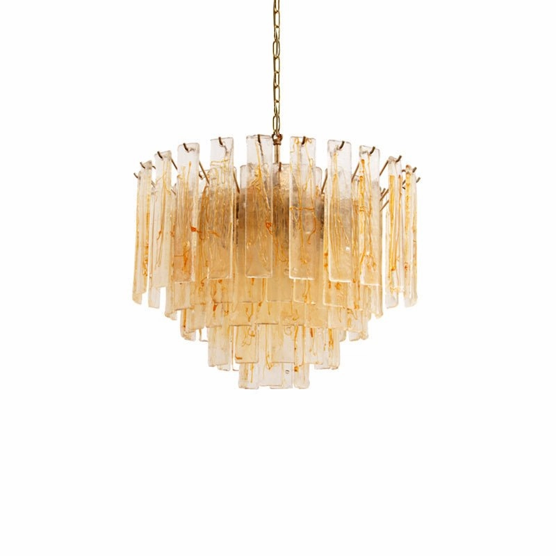 Golden Amber Murano Glass Chandelier