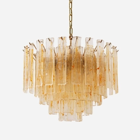 Golden Amber Murano Glass Chandelier minimalist reading light