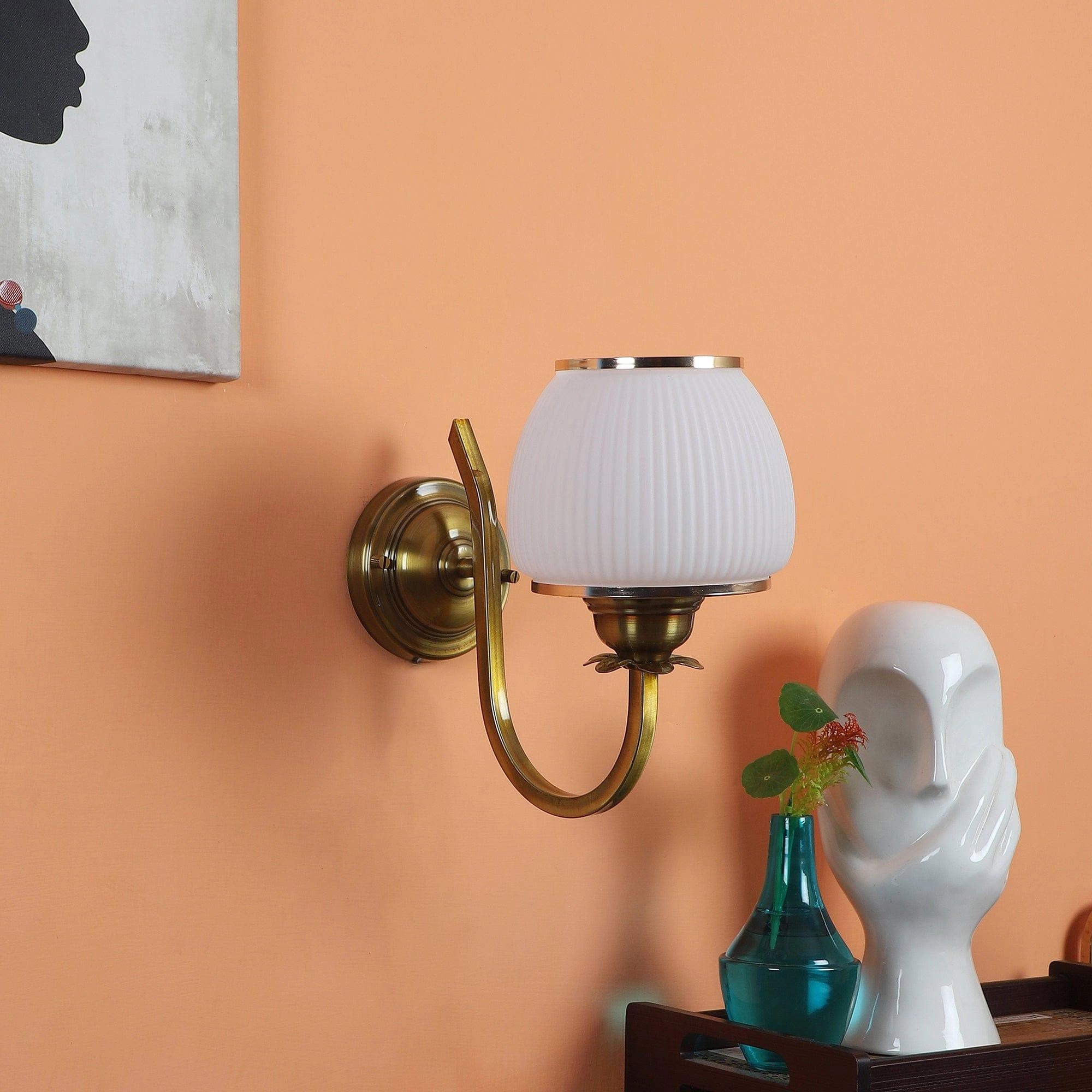 Golden And White Iron Wall Light