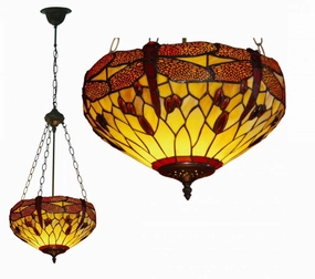 Golden Dragonfly Medium Inverted Tiffany Ceiling Light recessed ceiling spot lamp