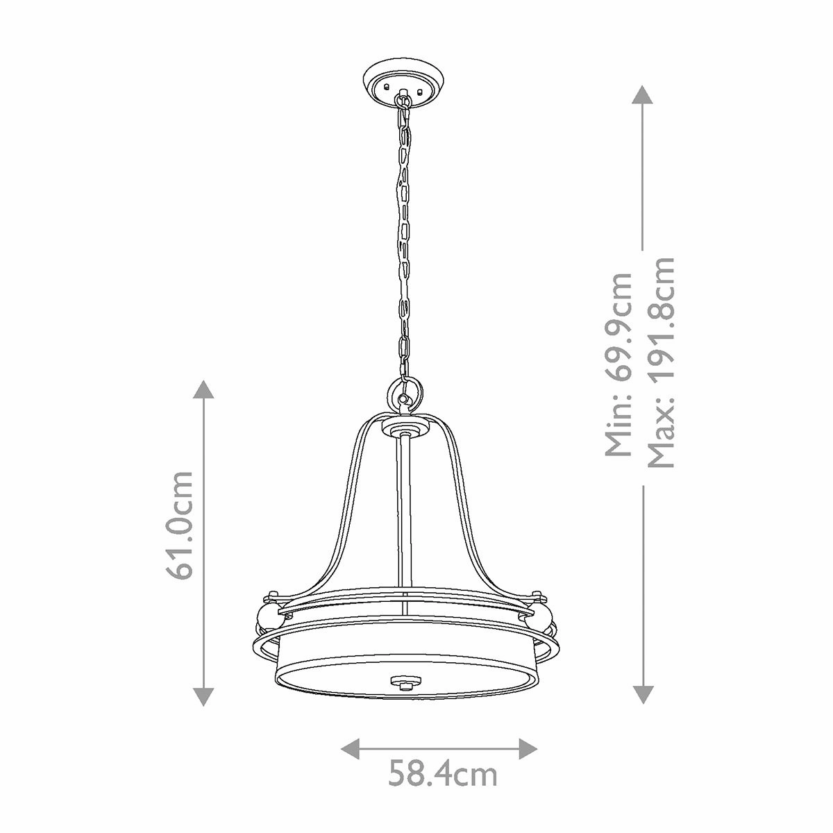 Gotham Brass Living Room Ceiling Pendant Light