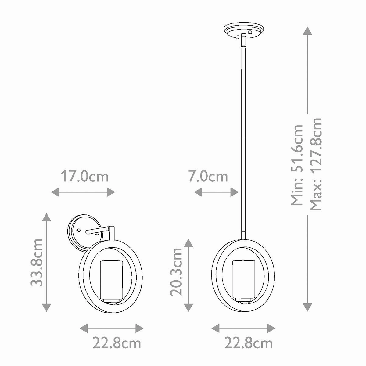 Grand Bank 1 Light Wall Light/ Mini-Pendant/ Semi-Flush