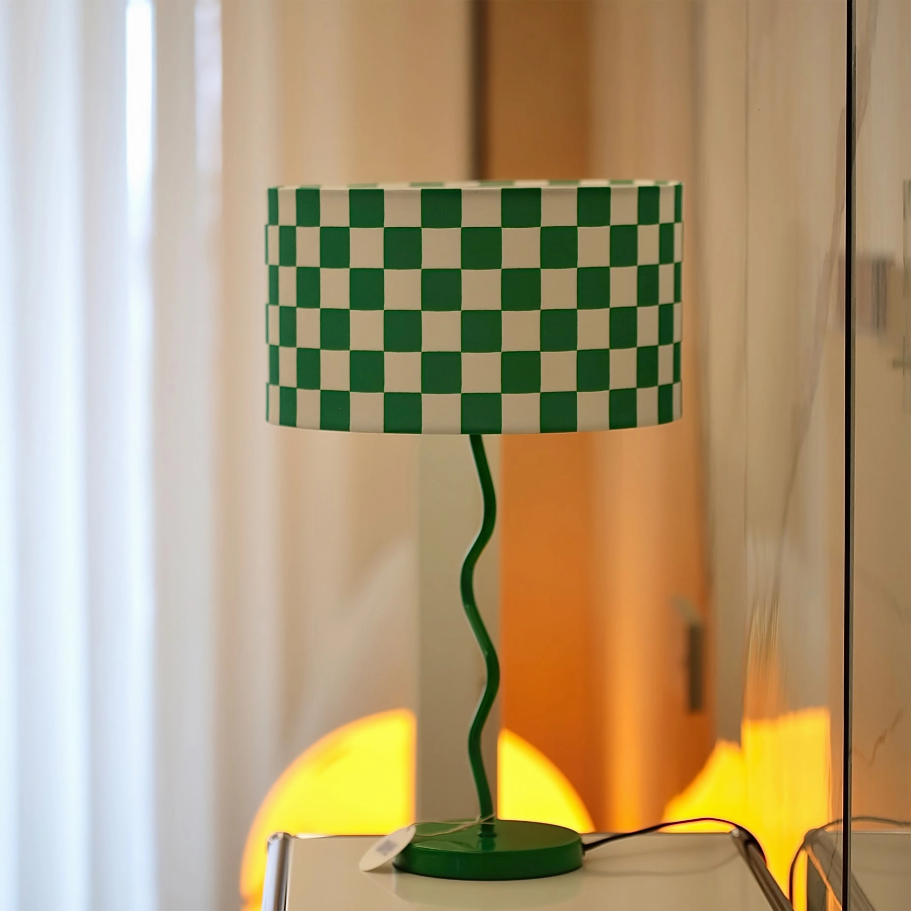 Green Chessboard Table Light