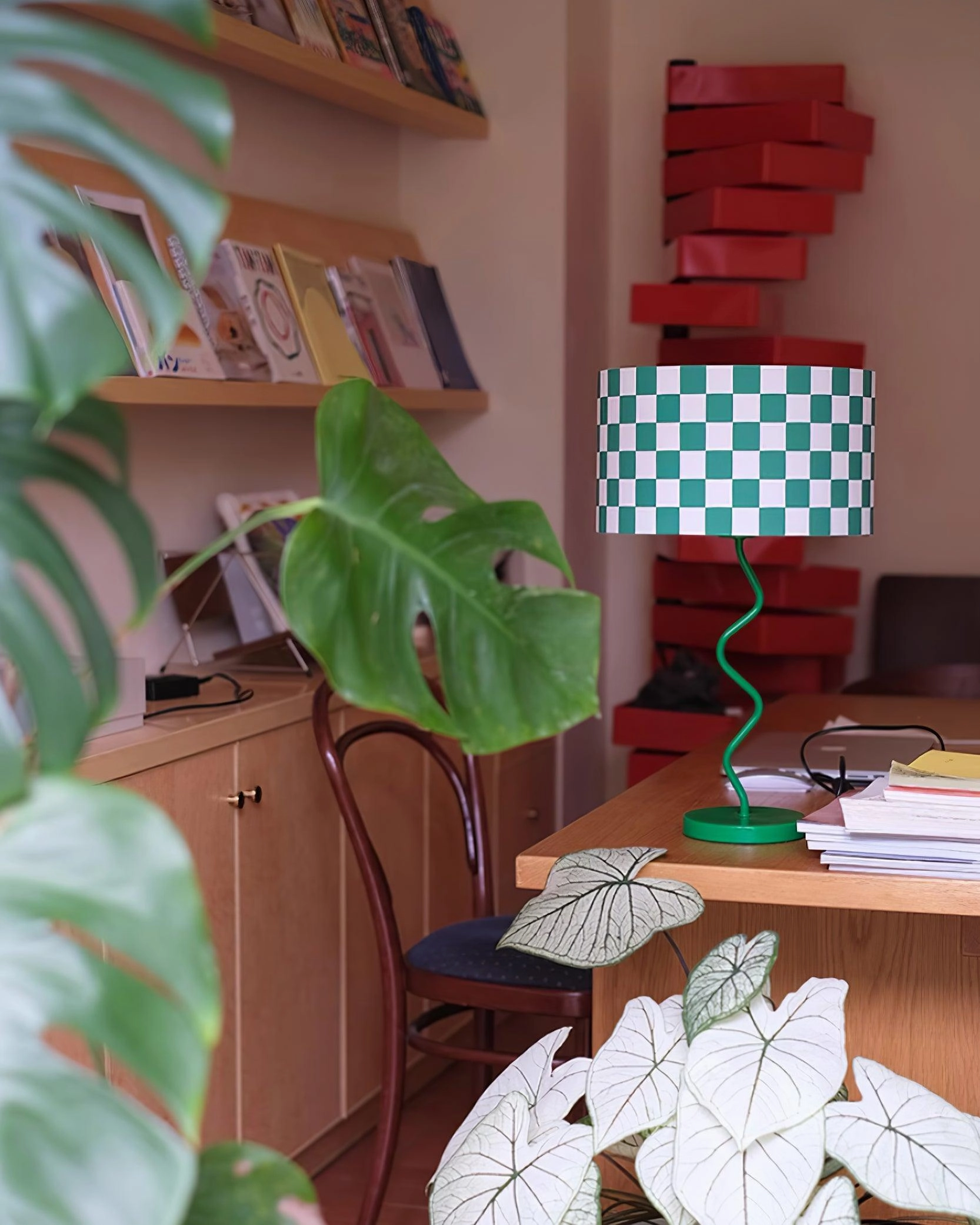 Green Chessboard Table Light