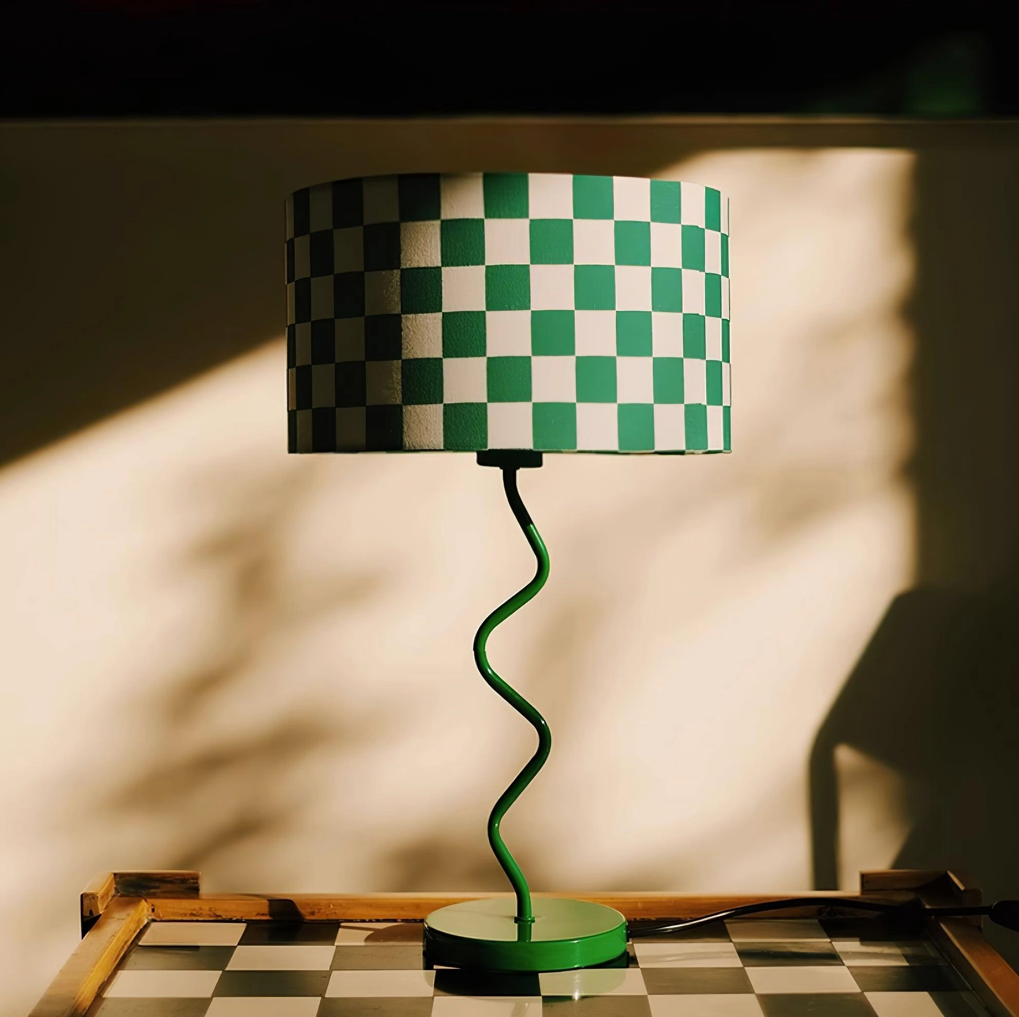 Green Chessboard Table Light