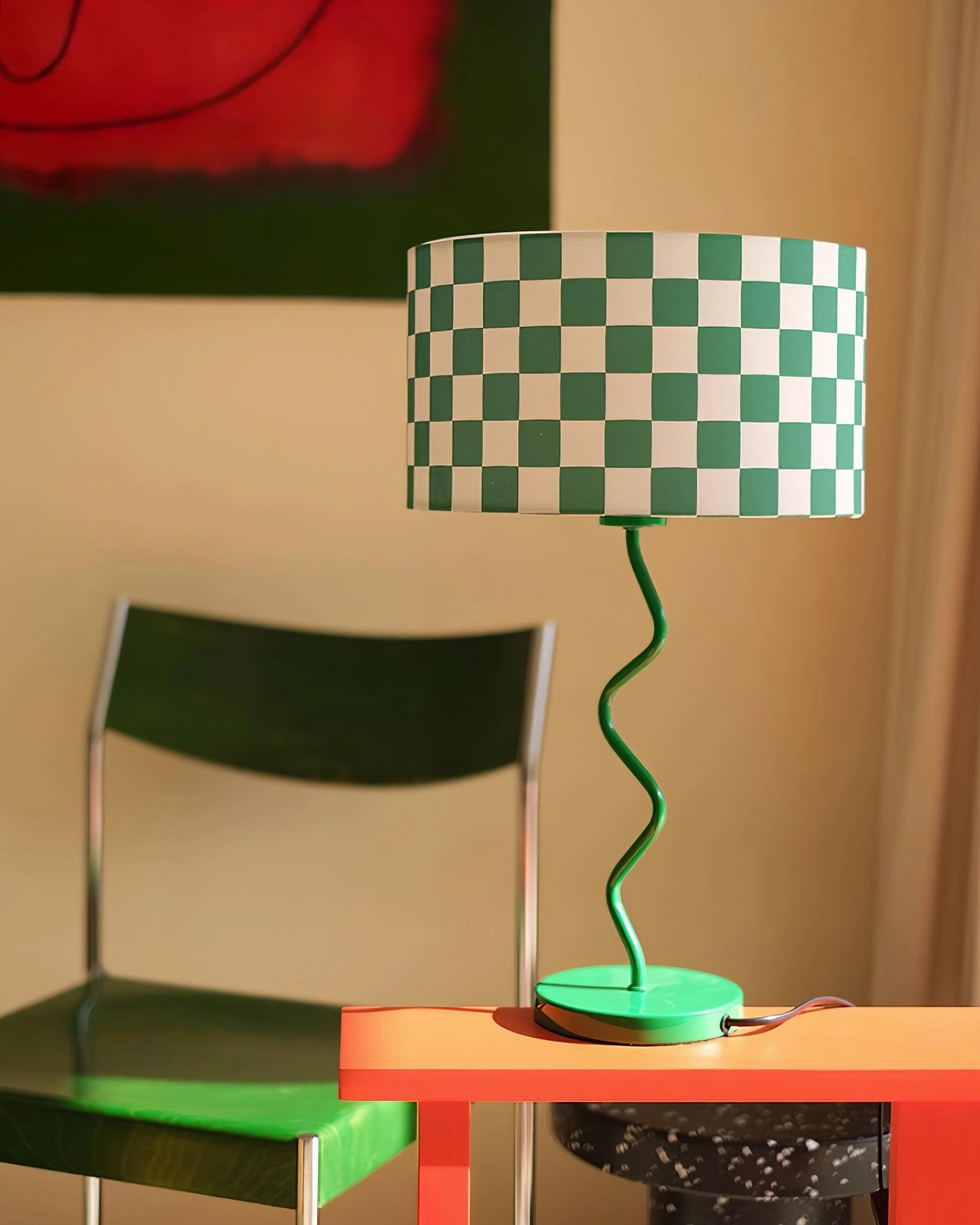 Green Chessboard Table Light