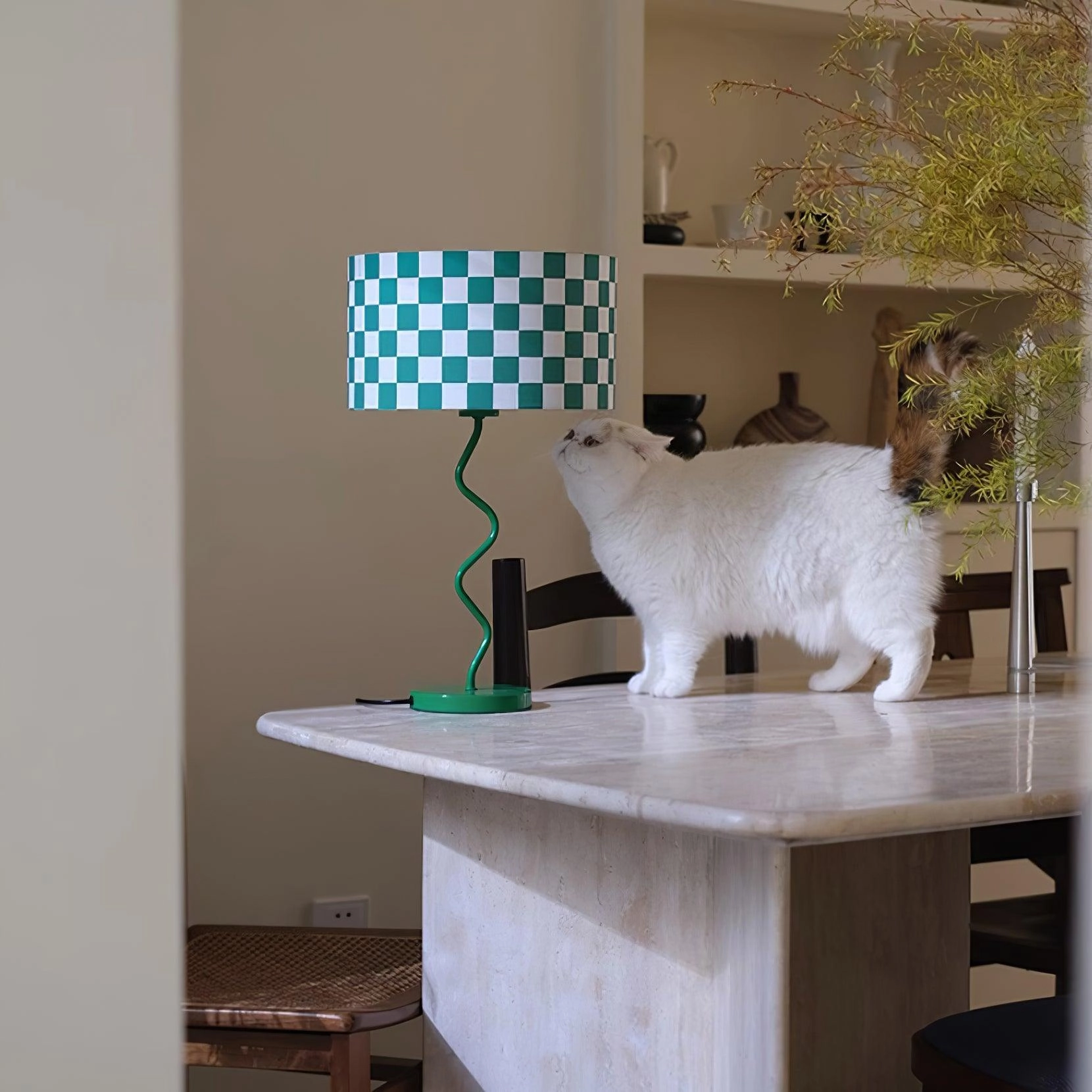 Green Chessboard Table Light