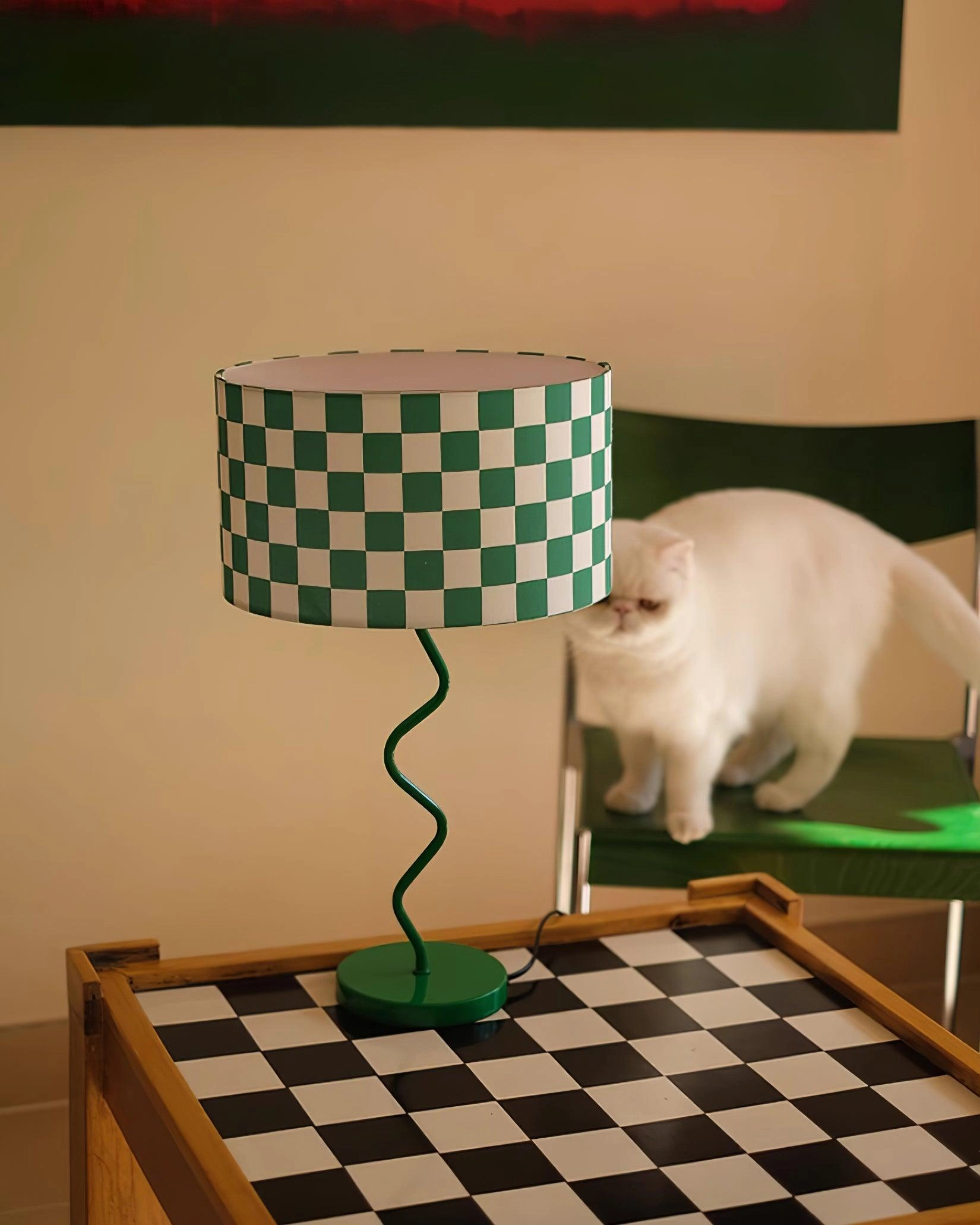 Green Chessboard Table Light