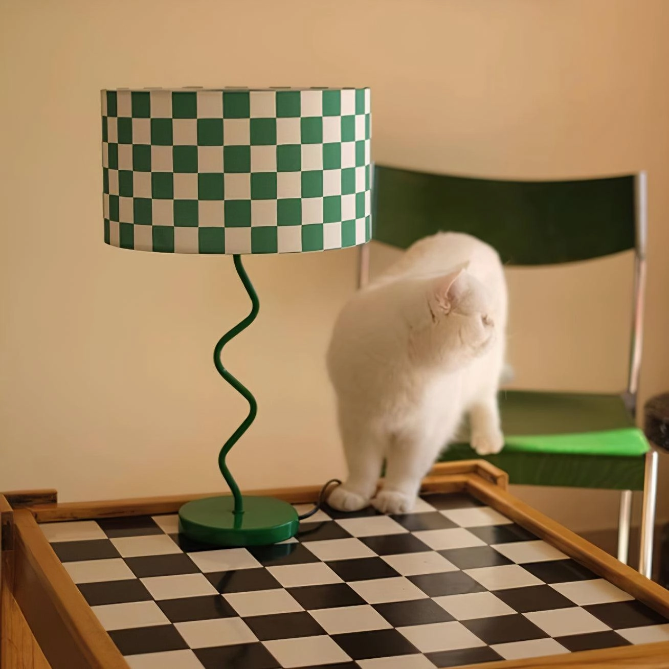 Green Chessboard Table Light