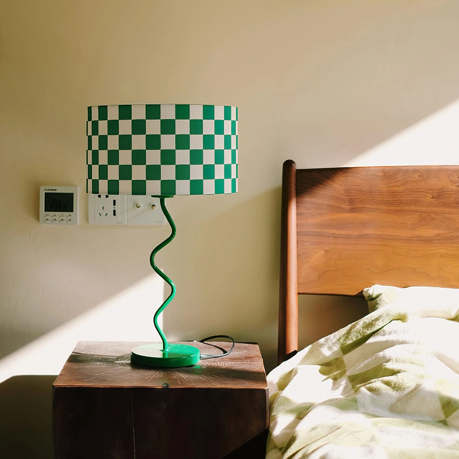 Green Chessboard Table Light