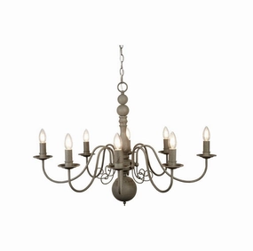 Greythorne 8 Light Textured Grey Chandelier Searchlight white ceiling lamp
