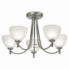 Hamburg 5 Arm Antique Chrome Art Deco Ceiling Light Damaged Box white ceiling lamp