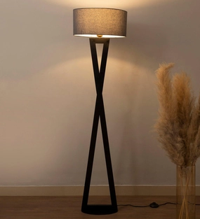 Hamptons Grey Metal Shade Club Floor Lamp with Metal Base creative lampshade design