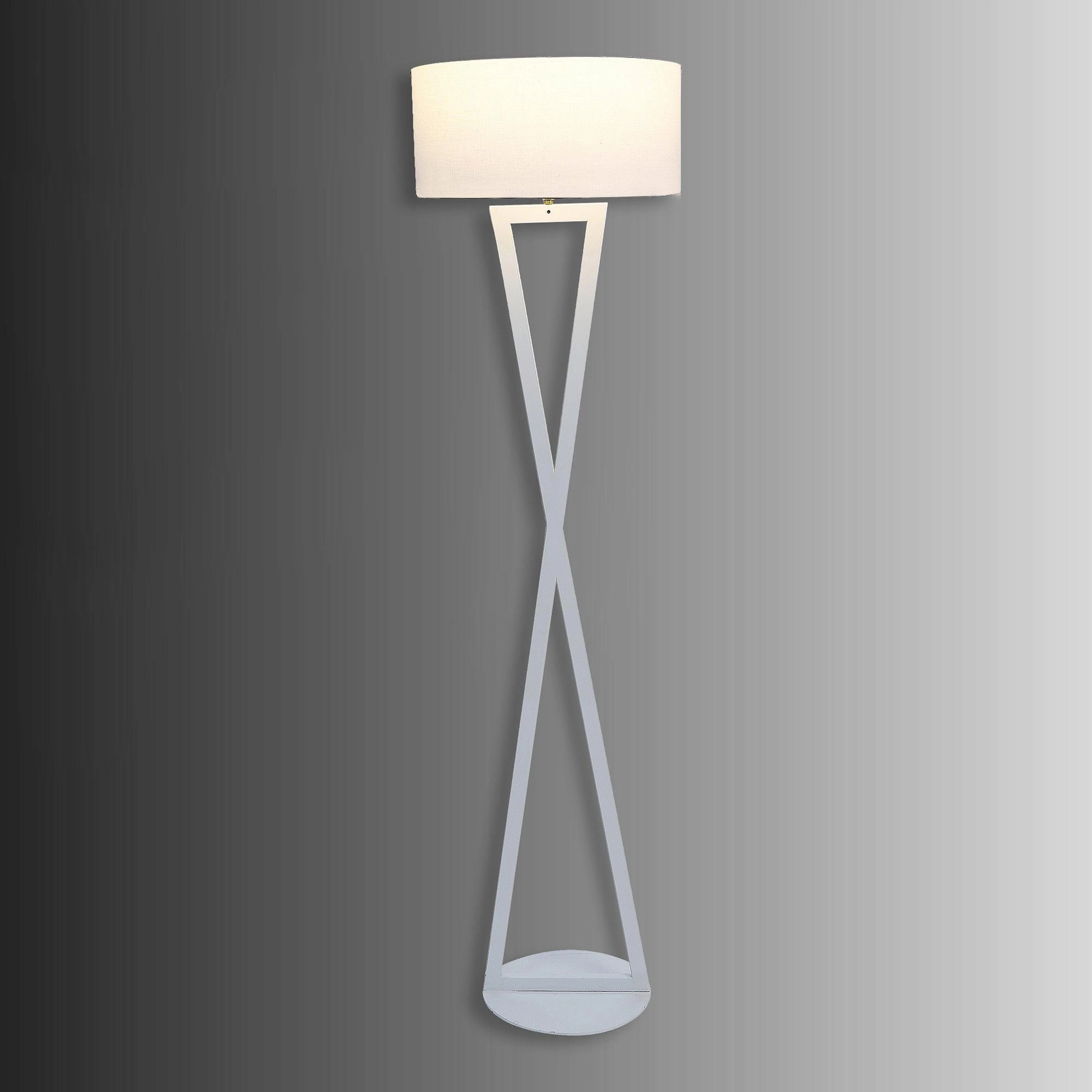 Hamptons White Floor Lamp With Metal Base By SS Lightings creative lampshade design