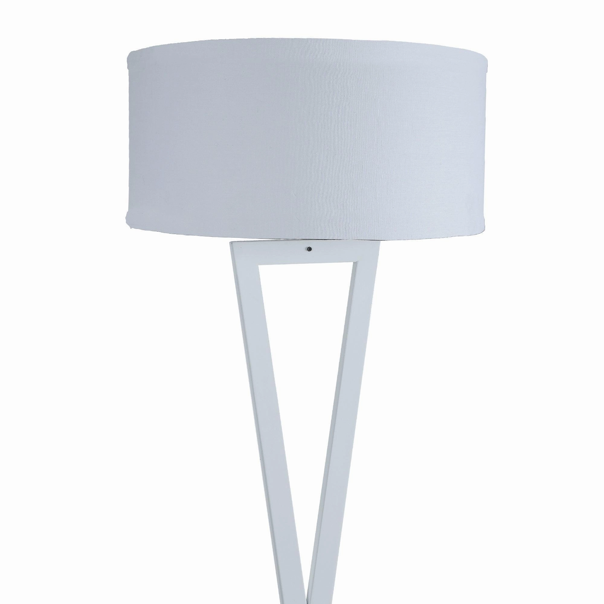Hamptons White Floor Lamp With Metal Base By SS Lightings