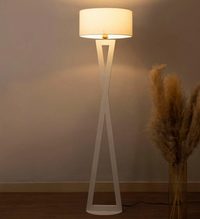 Hamptons White Metal Shade Club Floor Lamp with Metal Base decorative ceiling fixture