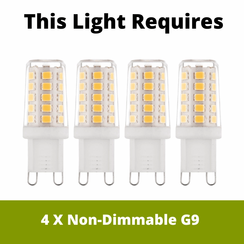Hanna 4 Light Crystal & Chrome Flush Bathroom Light - 38cm