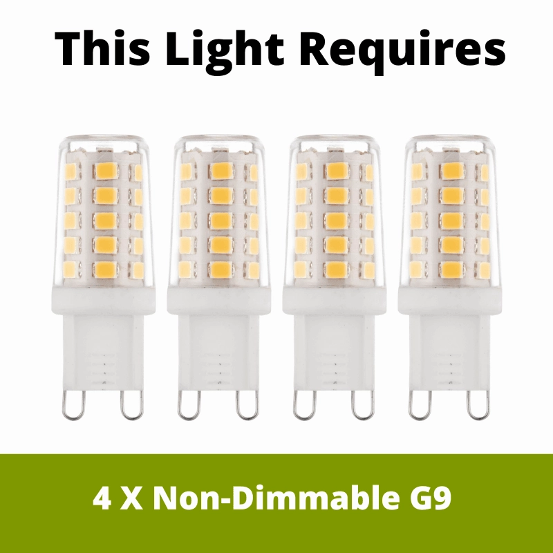 Hanna 4 Light Crystal & Chrome Flush Bathroom Light - 38cm