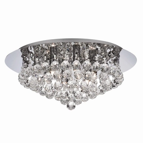 Hanna 6 Light Crystal & Chrome Flush Bathroom Ceiling Light ambient ceiling fixture