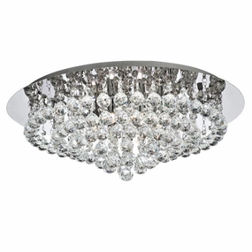 Hanna 8 Light Chrome & Crystal Ball Flush Ceiling Light ambient ceiling fixture