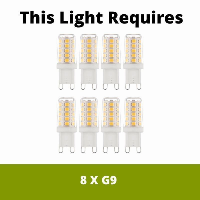 Hanna 8 Light Chrome & Crystal Ball Flush Ceiling Light