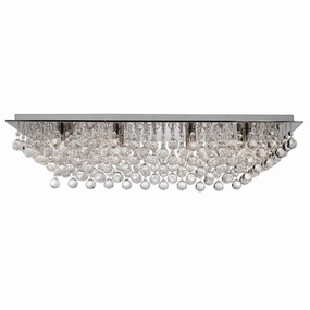 Hanna 8 Light Chrome & Crystal Large Rectangle Ceiling Flush soft glow ceiling light