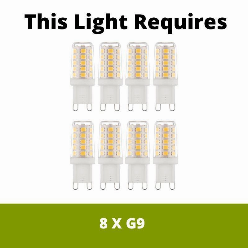 Hanna 8 Light Chrome & Crystal Large Rectangle Ceiling Flush