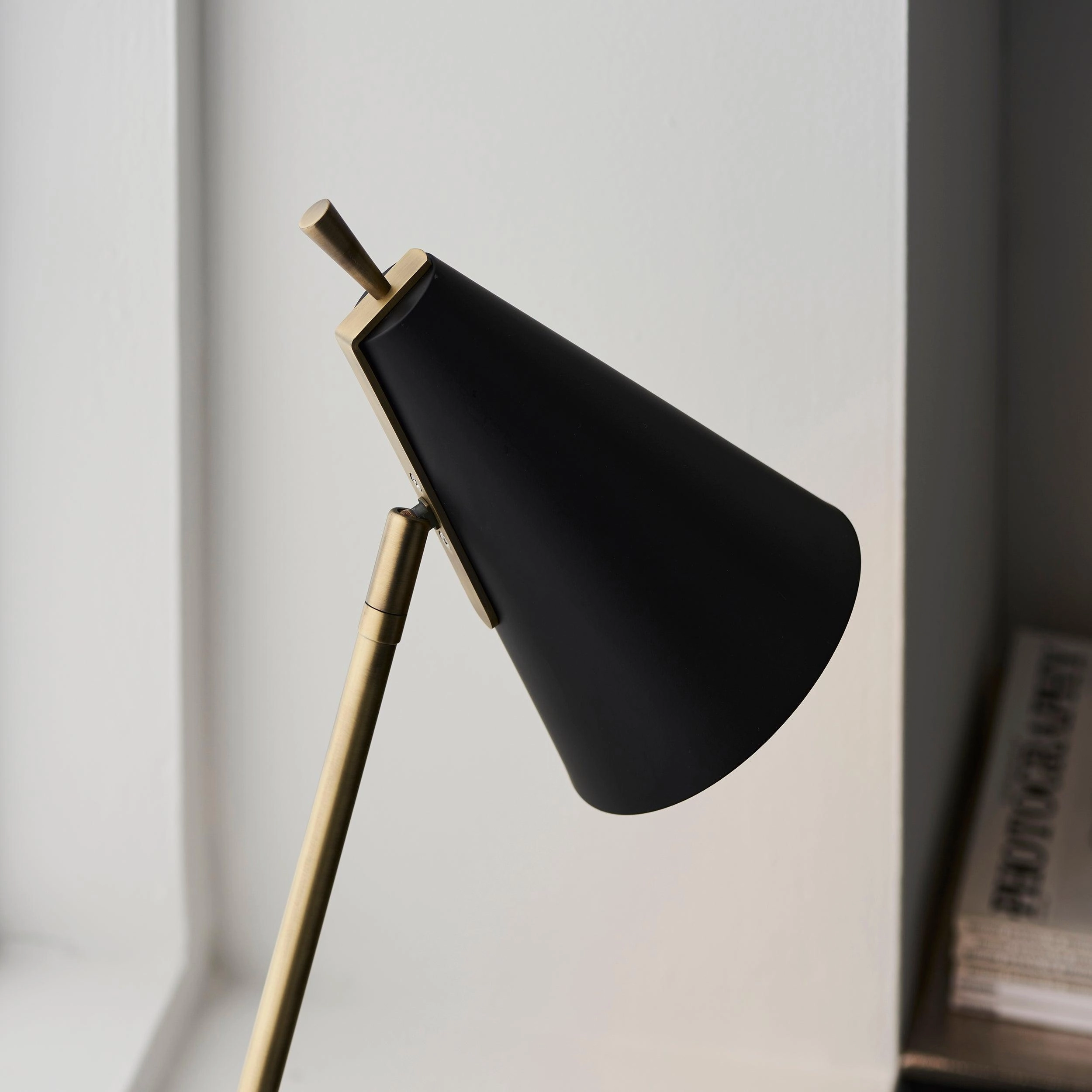 Harlesden Black & Brass Modern Industrial Table Lamp