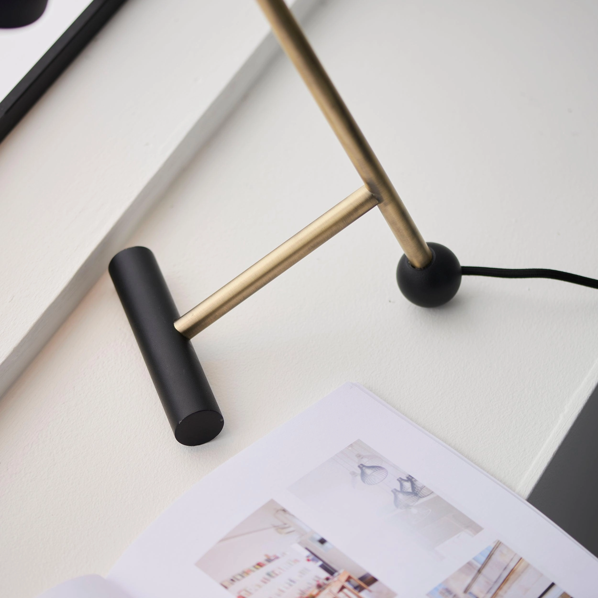 Harlesden Black & Brass Modern Industrial Table Lamp