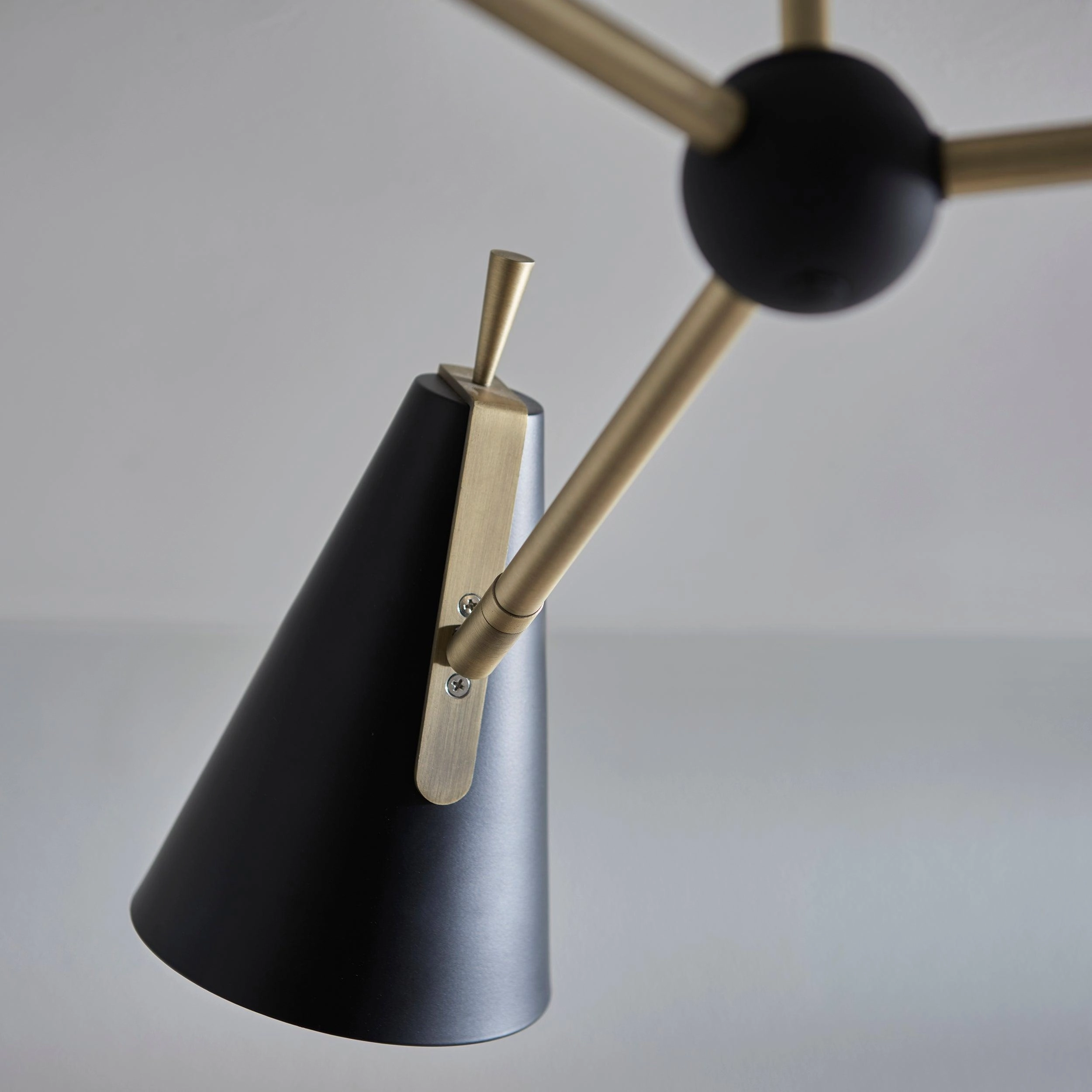 Harlesden Black & Gold 3 Light Modern Ceiling Semi Flush