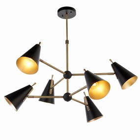 Harlesden Industrial 6 Light Black & Gold Modern Pendant ambient ceiling fixture