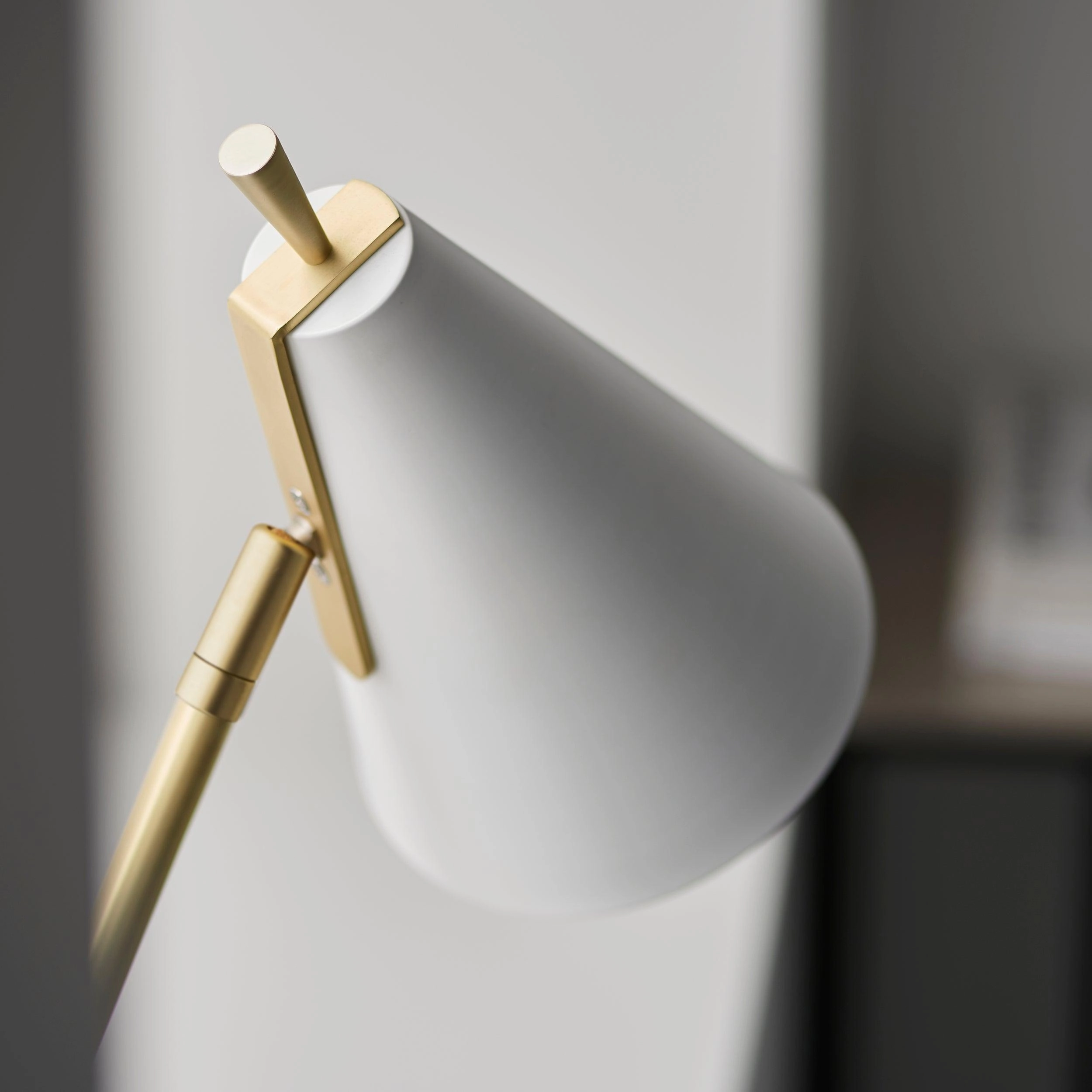 Harlesden White & Brass Modern Industrial Table Lamp