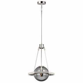 Harper Polished NIckel Ceiling Pendant Light sleek LED ceiling lamp