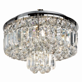 Hayley 5 Light Chrome & Crystal Flush Ceiling Light white ceiling lamp