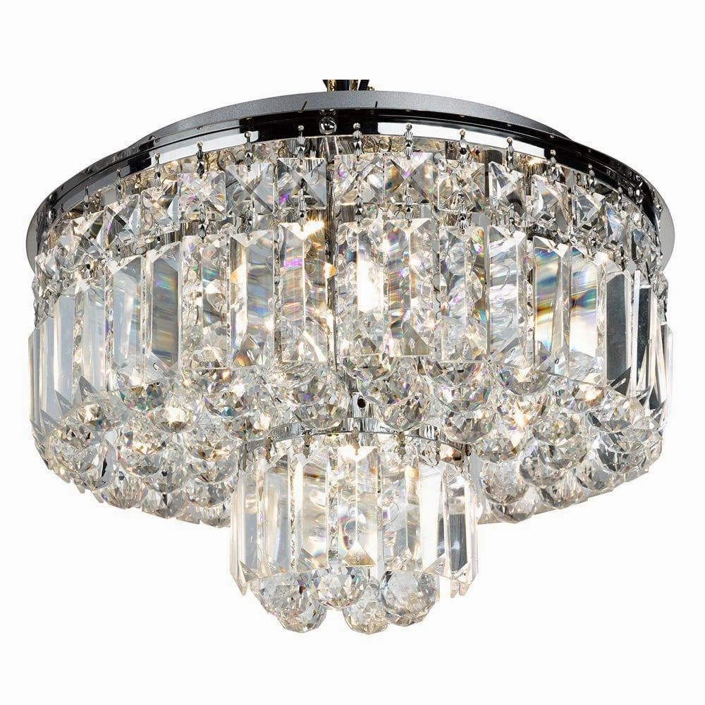 Hayley 5 Light Chrome & Crystal Flush Ceiling Light white ceiling lamp