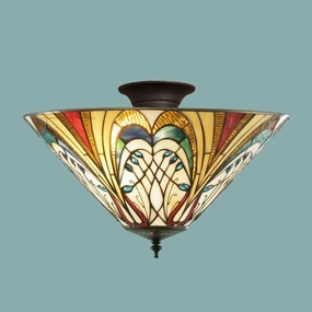 Hector Medium Semi Flush Tiffany Ceiling Light - Open Box recessed ceiling spot lamp