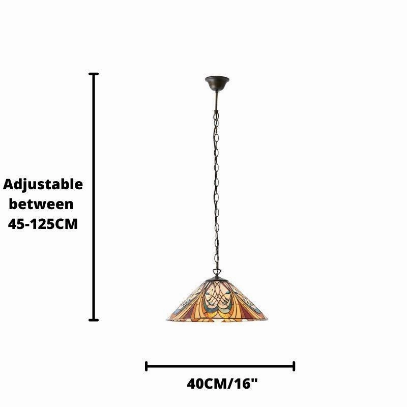 Hector Medium Tiffany Ceiling Light, single bulb fitting