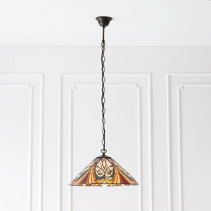 Hector Medium Tiffany Ceiling Light, single bulb fitting