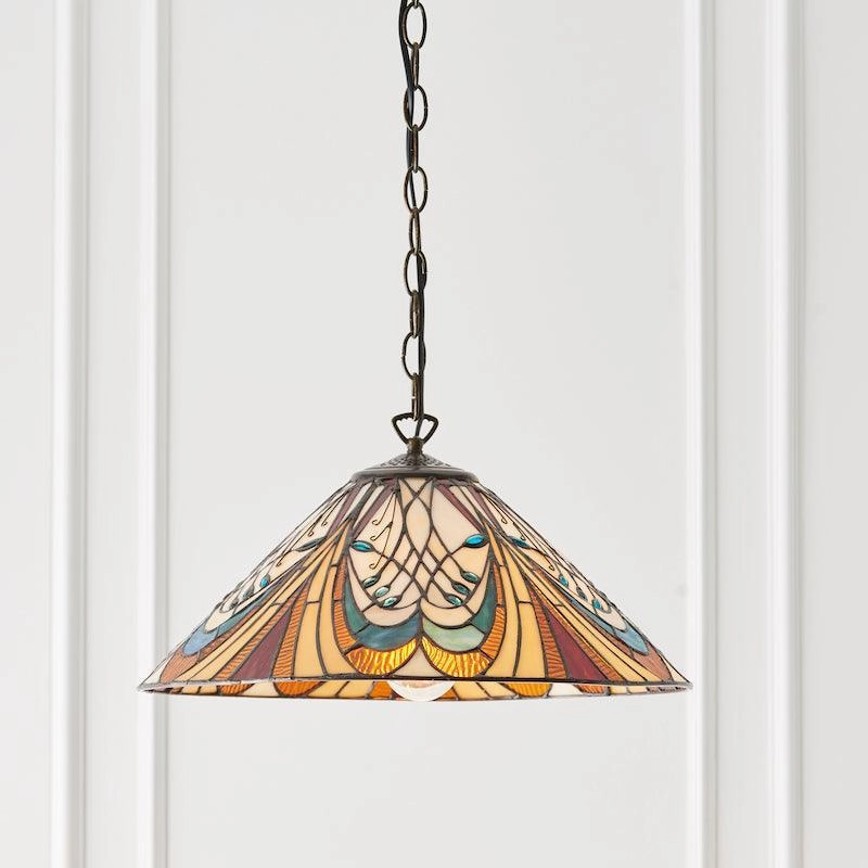 Hector Medium Tiffany Ceiling Light, single bulb fitting recessed ceiling spot lamp
