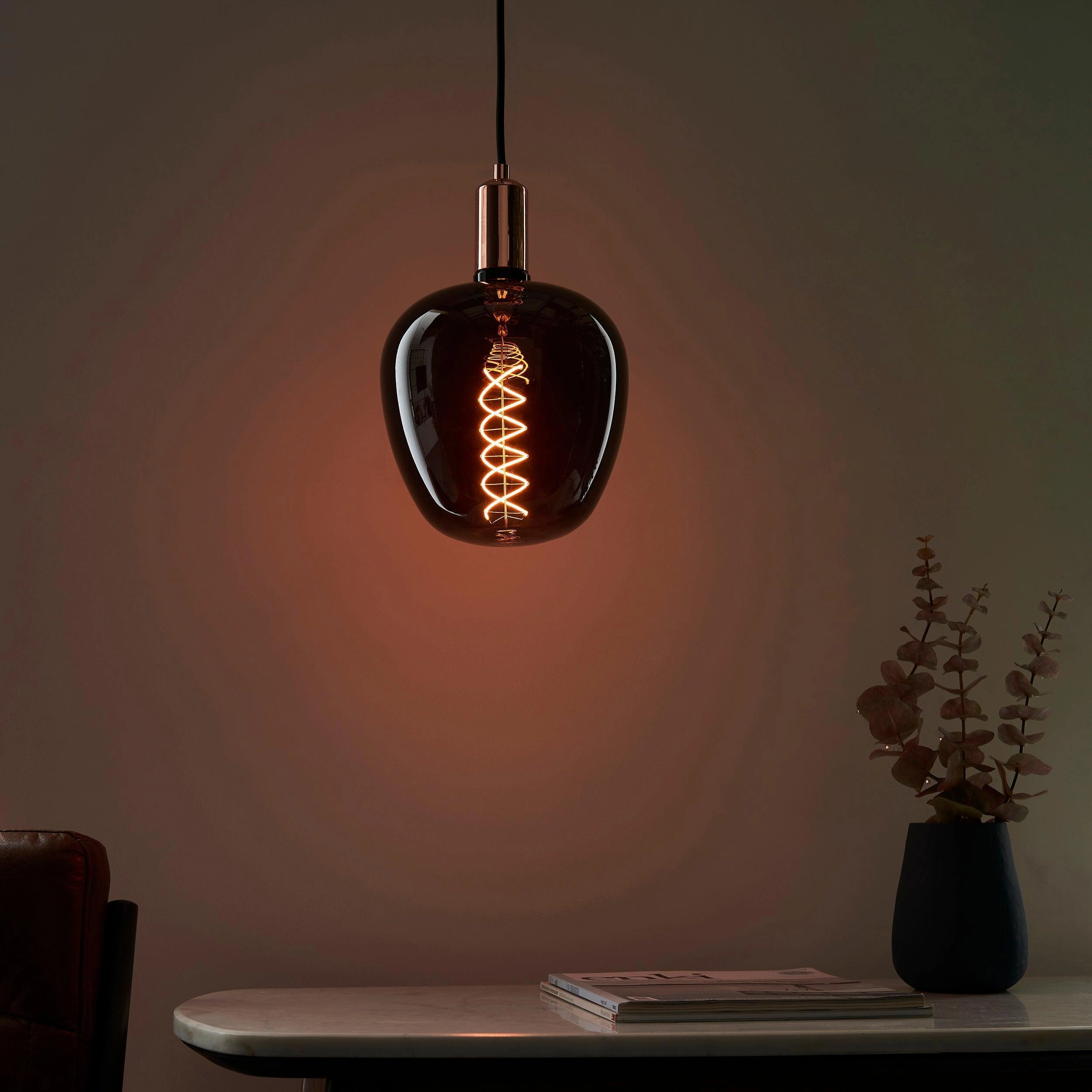 Helix Decorative 4w Smoke Tinted Glass LED E27 Light Bulb
