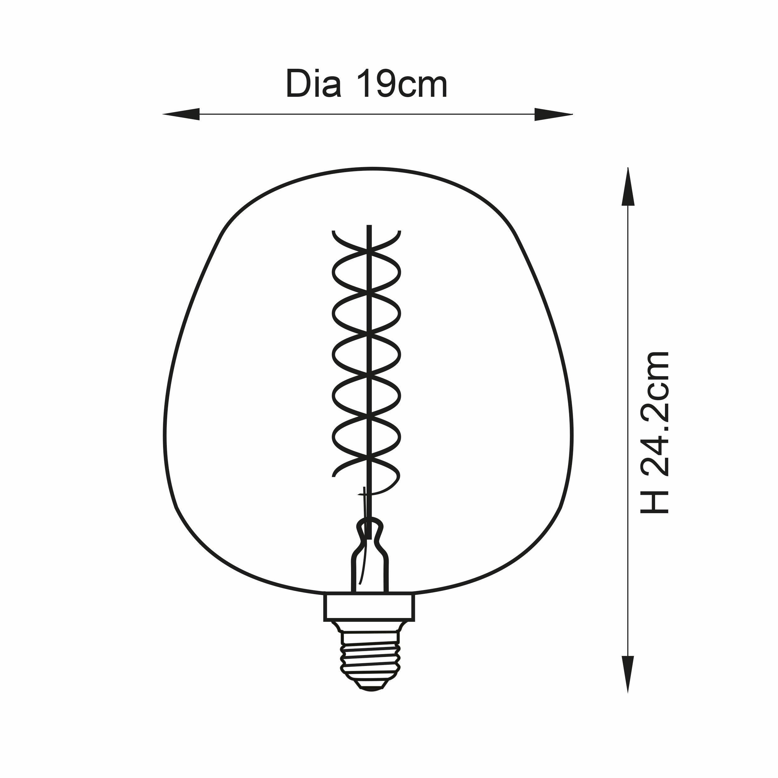 Helix Decorative 4w Smoke Tinted Glass LED E27 Light Bulb