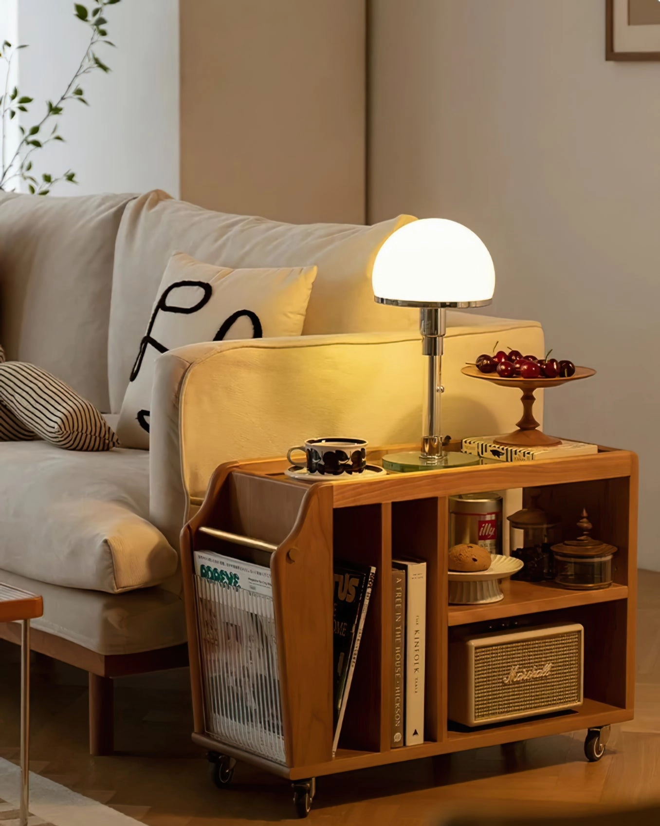 Hemispherical Chrome Table Lamp