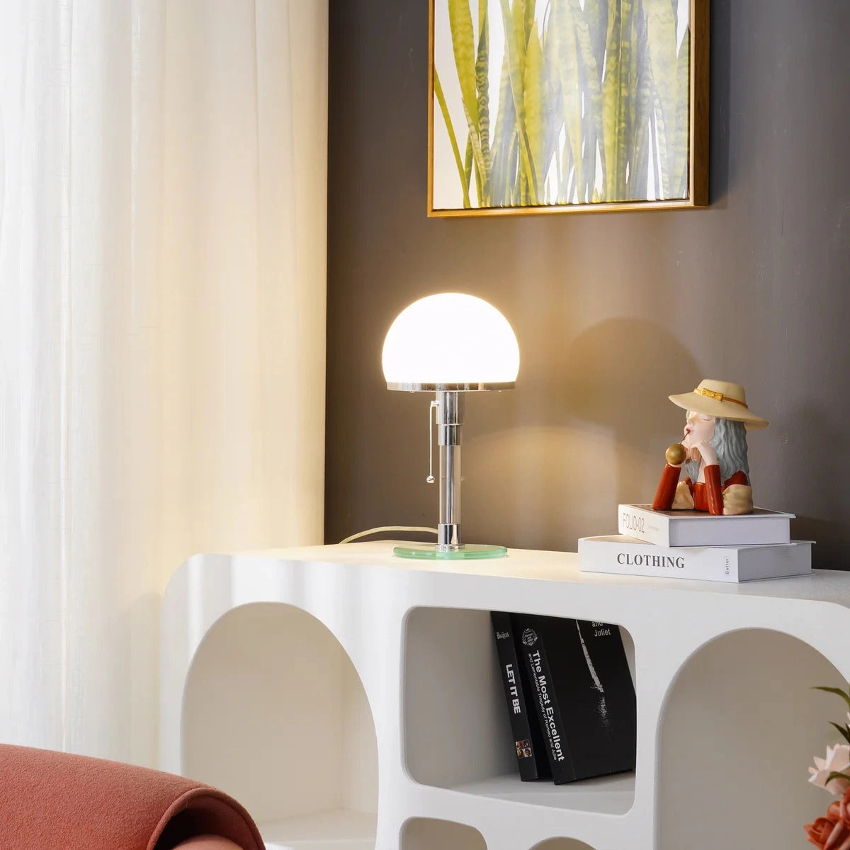 Hemispherical Chrome Table Lamp