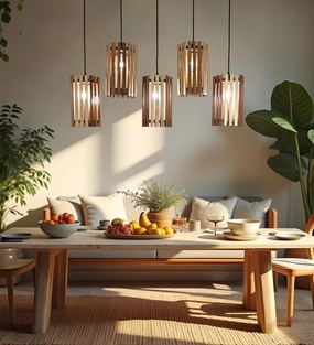 Hexa Brown 5 Series Hanging Lamp (BULB NOT INCLUDED) decorative ceiling fixture